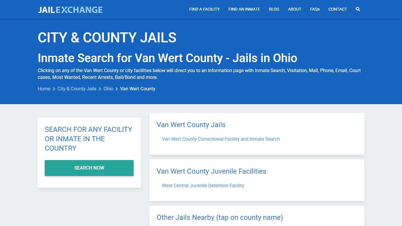 Inmate Search for Van Wert County | Jails in Ohio - Jail Exchange